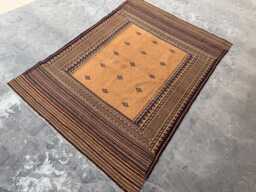 4'9x6'4 Ft Somak Kilim Vintage Rug - Handmade Afghan Wool Flatweave, Geometric Tribal Area Carpet, Classic Home Decor Piece - thumbnail 1