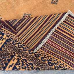 4'9x6'4 Ft Somak Kilim Vintage Rug - Handmade Afghan Wool Flatweave, Geometric Tribal Area Carpet, Classic Home Decor Piece - thumbnail 4