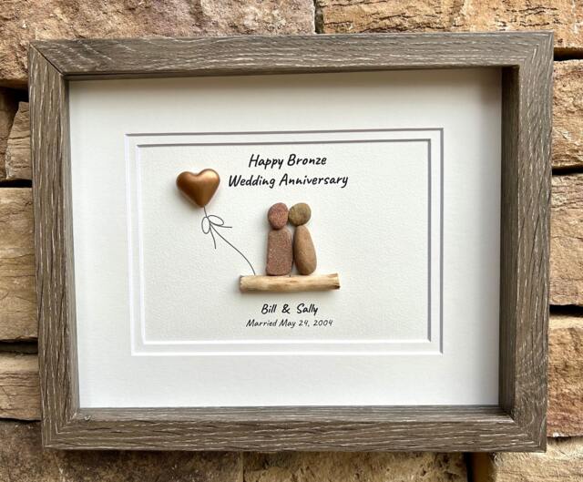 8Th Wedding Anniversary Gift - Personalized Bronze Framed Eighth For Wife, Husband, Or Friends - image 1