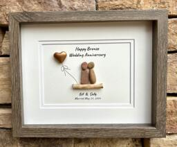 8Th Wedding Anniversary Gift - Personalized Bronze Framed Eighth For Wife, Husband, Or Friends - thumbnail 1