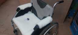 Wheel Chair Sheepskin Arm Rest Covers Made By Me in The UK - thumbnail 1