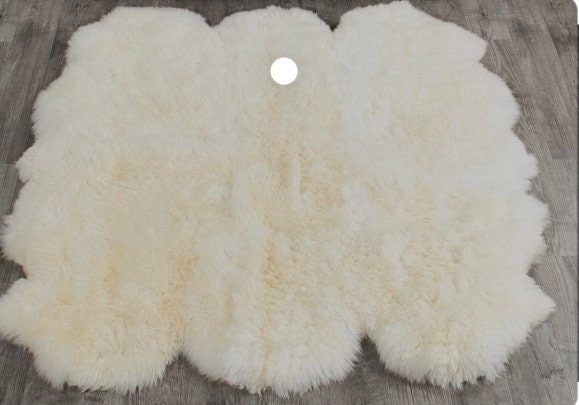 Large Ivory, Sheepskin Rug , Six Skin Sheepskin Rug, Neutral Genuine Sheepskin, Fluffy Xl Interior Accessories - image 1