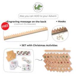 Wooden Advent Calendar. Christmas Gift. Nativity Set. Ornaments. Home Decoration. Countdown. Activity Cards - thumbnail 3