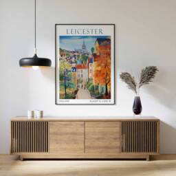 Leicester Travel Print, Poster, English City Art, Poster - thumbnail 2