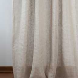 Natural Sheer Linen Curtain Tab Top Light Filtering Panel - thumbnail 2