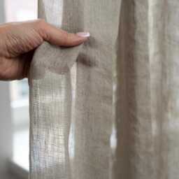Natural Sheer Linen Curtain Tab Top Light Filtering Panel - thumbnail 3