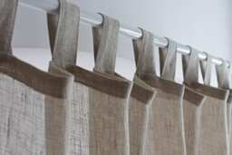 Natural Sheer Linen Curtain Tab Top Light Filtering Panel - thumbnail 1