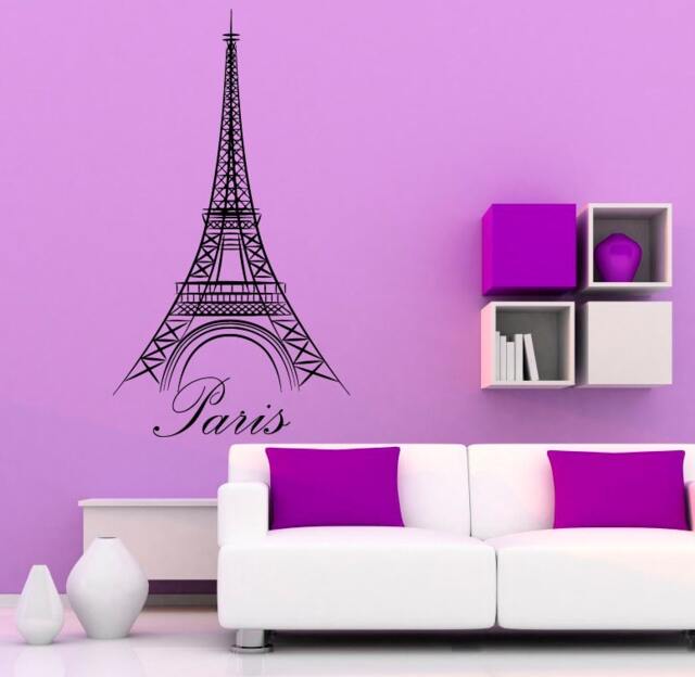 Eiffel Tower Wall Vinyl Decal Paris Stickers Art Design Murals Romantic France Interior Home Decor - 3Pa3 - image 1