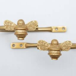 Brass Bee Curtain Holdbacks - Gold Bumblebee Tie Backs - thumbnail 2
