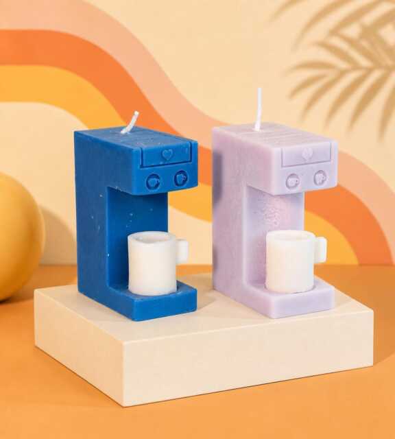 Coffee Maker Soy Wax Candle, Handmade Novelty Gift - image 1