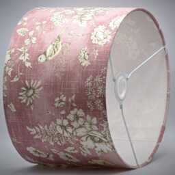 Finch Bird Pink Lampshade, Table Floor Lamp/Ceiling Pendant Small Medium Large 15cm 20cm 25cm 30cm 35cm 40cm, UK Fabric Drum Light Shade - thumbnail 3
