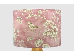 Finch Bird Pink Lampshade, Table Floor Lamp/Ceiling Pendant Small Medium Large 15cm 20cm 25cm 30cm 35cm 40cm, UK Fabric Drum Light Shade