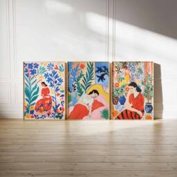 Set Of 3 Israel Poster Set, Vintage Israeli Floral Prints, Indigenous Art, Folk Art Poster, Jewish Wall Art, Middle East A1/A2/A3/A4 - thumbnail 2