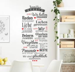 Wall Sticker Family Rules. Stickers For Hallway, Living Room. Family Sayings Motif Ws27