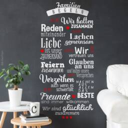 Wall Sticker Family Rules. Stickers For Hallway, Living Room. Family Sayings Motif Ws27 - thumbnail 2