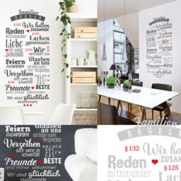 Wall Sticker Family Rules. Stickers For Hallway, Living Room. Family Sayings Motif Ws27 - thumbnail 4