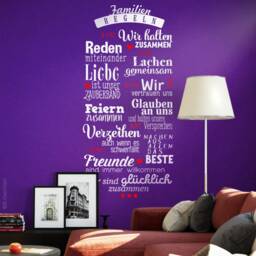 Wall Sticker Family Rules. Stickers For Hallway, Living Room. Family Sayings Motif Ws27 - thumbnail 3