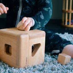 Cubos-Lite - Handmade Wooden Sorting Toy-100%natural Hardwoods, Chemical Free, Safe-High Quality - Perfect Baby Gift - Made in Canada - thumbnail 4