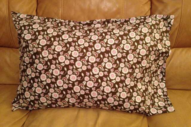 Pink & Brown Flower Pillow Case - image 1