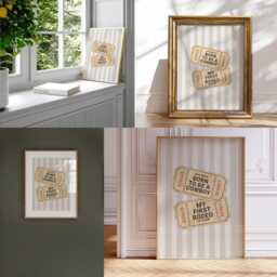 Trendy Nursery Wall Art , Personalized Gifts For Cowboy, Cowgirl, My First Rodeo Girl, Boy, Stub Tickets, Born in 2026, Western Decor Prints - thumbnail 2