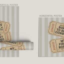 Trendy Nursery Wall Art , Personalized Gifts For Cowboy, Cowgirl, My First Rodeo Girl, Boy, Stub Tickets, Born in 2026, Western Decor Prints - thumbnail 3