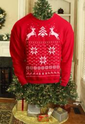 Christmas Decoration - Christmas Tree Ornament Reindeer Ugly Sweater Sweatshirt For Your Skinny Tree Stocking Stuffer - thumbnail 1