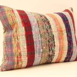 Handmade Lumbar Kilim Pillow 14x20 Inch(35x50 cm Bohoturkish Kilim Pillowcover Chair Small Oblong Cushion Cover Tribal Pillow 4Bef-40 - thumbnail 2