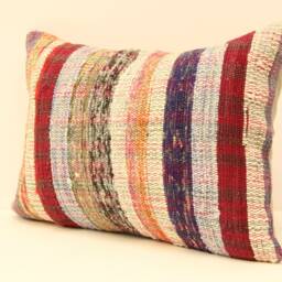 Handmade Lumbar Kilim Pillow 14x20 Inch(35x50 cm Bohoturkish Kilim Pillowcover Chair Small Oblong Cushion Cover Tribal Pillow 4Bef-40 - thumbnail 3