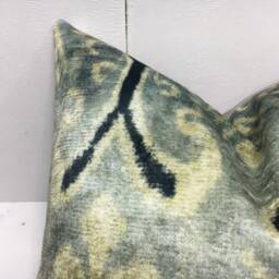Handwoven Silk Ikat Pillow Cover, Modern Home Decor - 16x16 - thumbnail 3