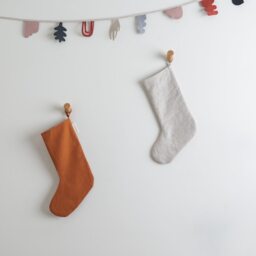 Linen Christmas Stockings - Neutral & Minimalist Stocking Scandinavian Holidays Decor - thumbnail 3