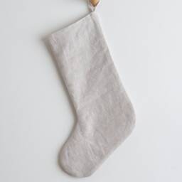 Linen Christmas Stockings - Neutral & Minimalist Stocking Scandinavian Holidays Decor - thumbnail 4