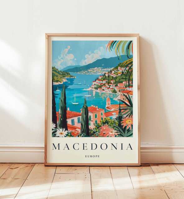 Macedonia Travel Poster Balkan Wall Art, Historic Decor - image 1