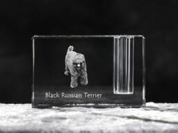 Black Russian Terrier, Crystal Pen Holder With Dog, Souvenir, Decoration, Limited Edition, Collection - thumbnail 1