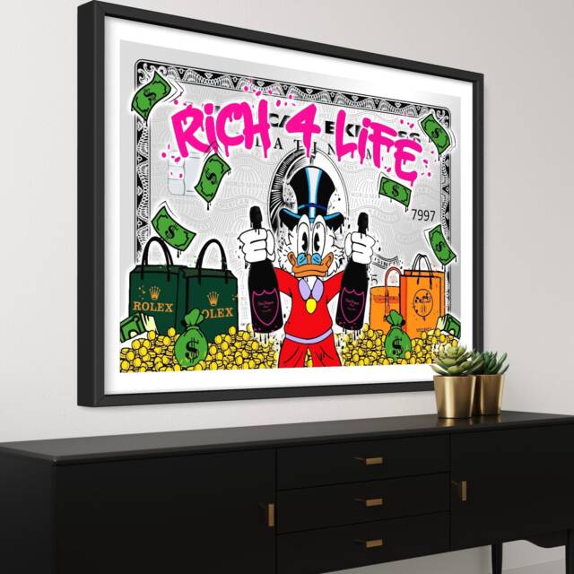 Scrooge Mcduck Street Art Poster - Motivational Interior Wall - image 1