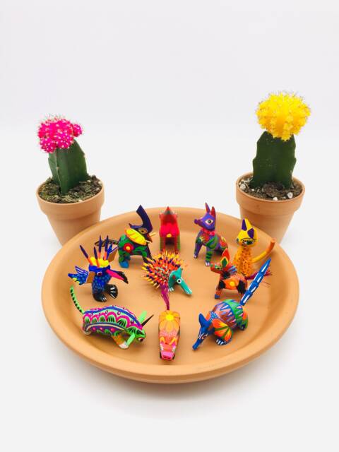 10 Mini Alebrijes, Set Of Assorted Wood Carved Alebrijes - image 1