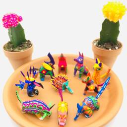 10 Mini Alebrijes, Set Of Assorted Wood Carved Alebrijes - thumbnail 4