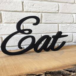 Freestanding Script Eat Sign, Plywood Kitchen Wall Decor - thumbnail 2