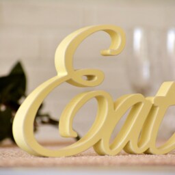 Freestanding Script Eat Sign, Plywood Kitchen Wall Decor - thumbnail 3