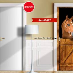 Horse in Stall - Sticker For Door, Wall Or Fridge. Peel & Stick Removable Mural, Skin, Cover, Wrap, Decal, Poster, Cling - thumbnail 3