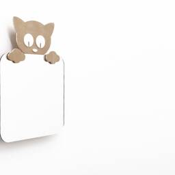 Safety Mirror Kitten With Led Light - Wall Decor Nursery Kid Wooden - thumbnail 2