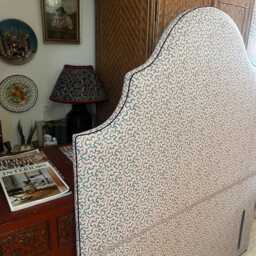 Handmade Upholstered Headboard Sanderson Fabric, Custom Bespoke Design - thumbnail 3