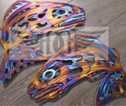 Stainless Steel Salmon Wall Decor Cabin Art, Opposing Pair