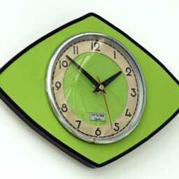 Retro Green Wall Clock - 31cm New Handmade Formica Atomic Style Mid Century Vintage French Gift Off The Clocks - thumbnail 2