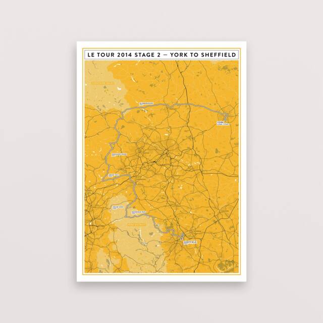 Tour De France/Yorkshire Poster - 2014 Stage 2 York To Sheffield Print - image 1