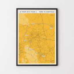 Tour De France/Yorkshire Poster - 2014 Stage 2 York To Sheffield Print - thumbnail 2