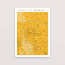Tour De France/Yorkshire Poster - 2014 Stage 2 York To Sheffield Print - thumbnail 1