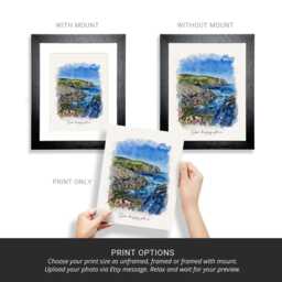 Our Happy Place, Where We Met Location, Favourite Place From Photo, Watercolour Holiday Portrait, Anniversary Gift, Travel Print - thumbnail 2