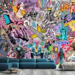 Street Art Graffiti Wallpaper Mural Modern Urban Style, Washable - thumbnail 2