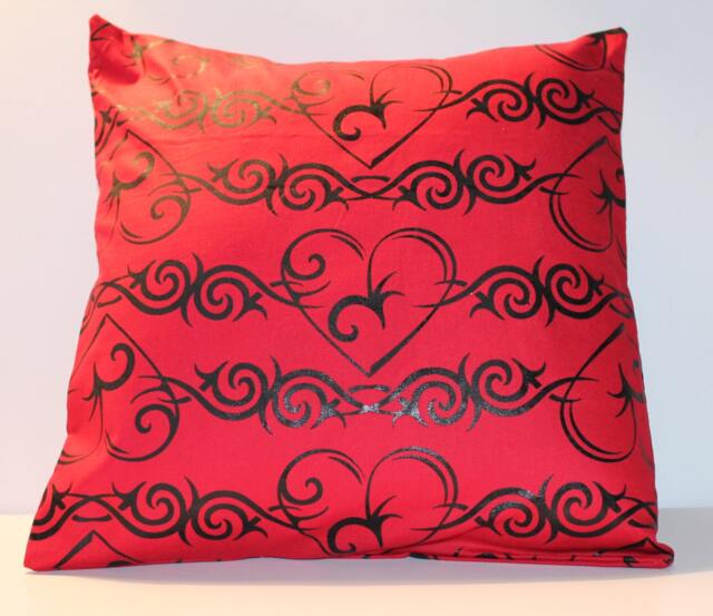 12x12 Valentine's Day Black Barbed Wire Heart Decorative Pillow - image 1