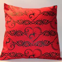 12x12 Valentine's Day Black Barbed Wire Heart Decorative Pillow - thumbnail 2